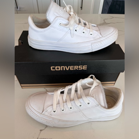 White Leather Converse - Picture 2 of 3